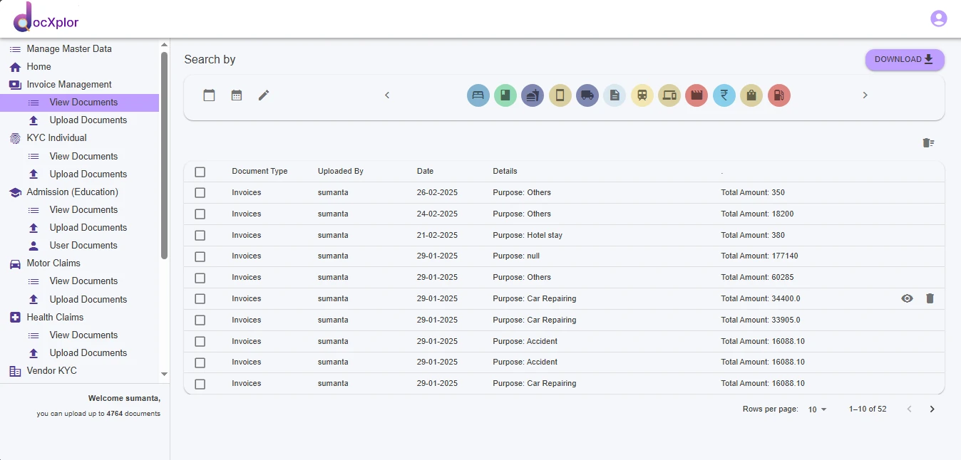 DocXplor UI snapshot